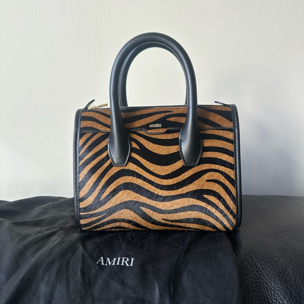 Amiri Black and Brown Zebra Print Women's Bag
